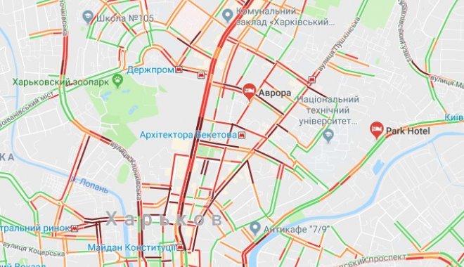 Скриншот Google Пробки