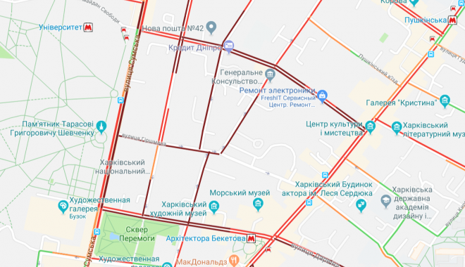 Центр Харькова. Фото: Google maps