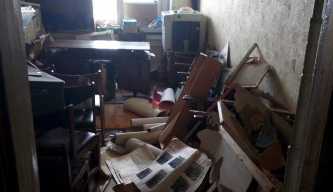 Разгромленный офис организации. Фото: ГУНП